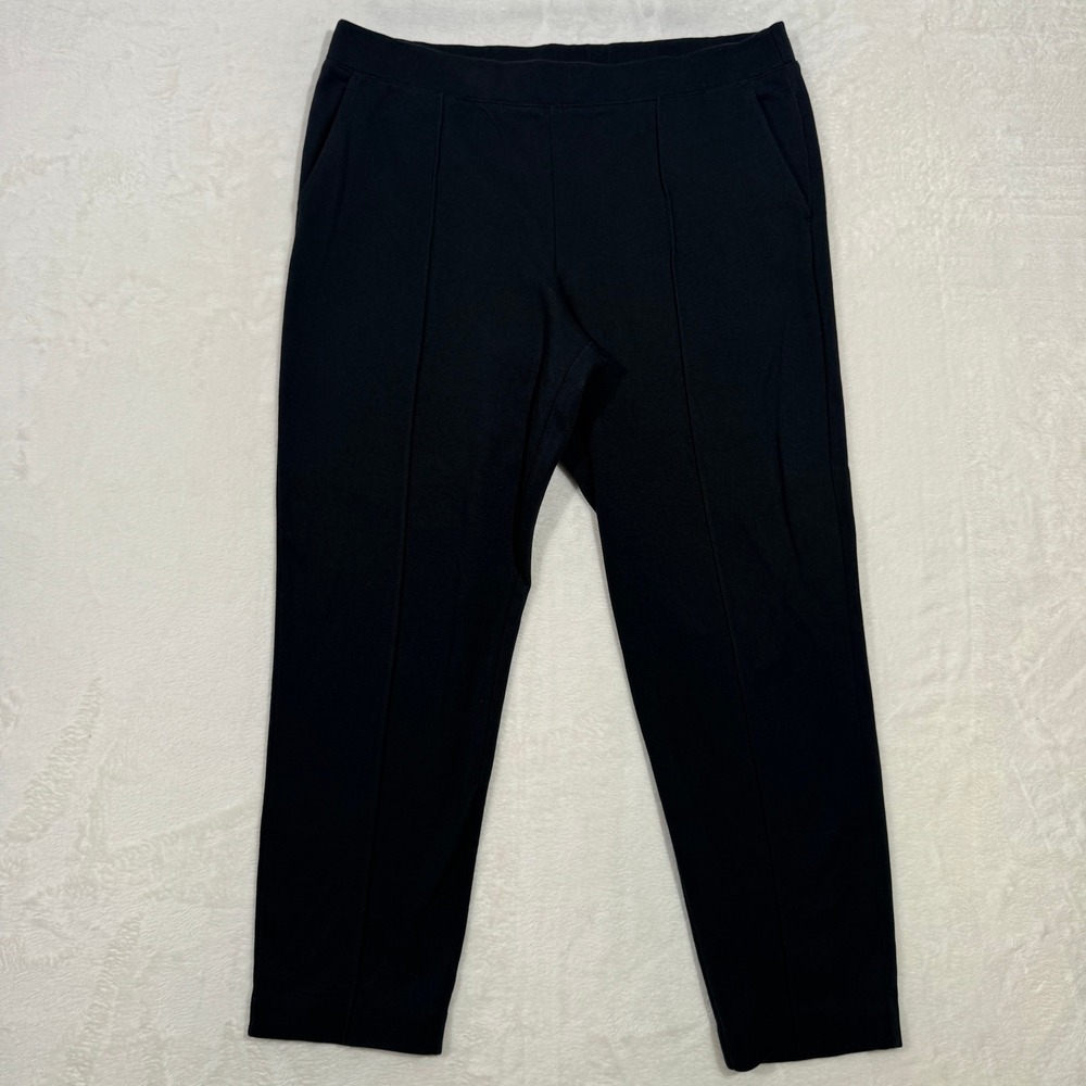 J.Crew Pants Womens XL Black Pixie Pintuck High Rise Slim Ponte Trousers